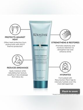 Kerastase Resistance Heat Protectant Leave in Styling Cream for Damaged hair 5oz